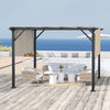 12' x 10' Outdoor Patio Gazebo Pergola with Retractable Canopy Roof, Steel Frame with Stakes, Unique Design
