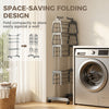 5-Tier Clothes Drying Rack, Foldable Laundry Drying Rack with Wheels, Side Wings, Grey