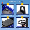 Kids Ride On Sliding Car with Hidden Under Seat Storage, Ride On Police Car for Toddler with Megaphone, Anti Dumping Device, Removable Backrest, Foot-to-Floor Design, Blue