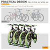 Soozier 4-Bike Bicycle Floor Parking Rack Cycling Storage Stand Garage Organizer for Indoor and Outdoor Use