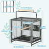 Bird Travel Carrier Cage, Portable Metal Bird Cage for Parrots Conures Cockatiel Parakeets with Stand Perch, Stainless Steel Bowls, Pull Out Tray, 19
