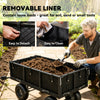 Steel Garden Cart, Utility Wagon Cart with Removable Liner, Quick-Release Sides, 10