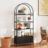 4-Tier Arched Shelving Unit with Cabinet, Bookshelf for Living Room, Office, 31.5