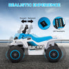 Qaba 6V Kids ATV Quad, 4 Wheeler Battery Powered Electric Ride on Car w/ Lights, Forward Backward, White