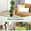 35 Inch 2 Pack Potted Fake Plant, Artificial Boxwood Topiary Trees, Triple Ball Tree for Indoor and Outdoor, Light Green