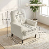 Accent Chair, Mid-Century Modern Armchair with Thick Padded Seat, Spring Cushion, Solid Wood Legs