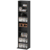 Media Storage Cabinet, 9-Tier Tall Narrow DVD Shelf with 6 Adjustable Shelves, White
