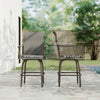 Outdoor Bar Stools Set of 2, Swivel Bar Height Chairs with High Back, Curved Armrests and Steel Frame for Balcony