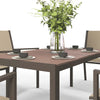 7 Piece Outdoor Dining Set with Rectangular Table and 6 Stackable Chairs, for Backyard, Lawn, Deck, Balcony, Pool Side
