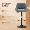 Swivel Bar Stools Set of 2, Linen Upholstered Counter Height Barstools with Round Metal Base