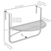Adjustable Balcony Hanging Railing Table, Metal Mounting Mini Wall Desk Storage Rack, Outdoor Flower Stand Serving Table Half Round, White