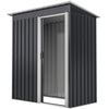 5 x 3 FT Outdoor Storage Shed with Sliding Door and Sloped Roof, Steel Frame Garden Shed Tool Equipment