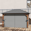 13' x 10' Hardtop Gazebo with Netting Sidewalls and Curtains, Galvanized Steel Outdoor Gazebo Canopy for Garden