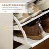 Narrow Shoe Storage with 2 Flip Drawers and Adjustable Shelves Shoe Cabinet Organizer for 12 Pairs of Shoes, White