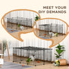 Small Animal Cage for Bunny, Guinea Pig, Chinchilla, Hedgehog, Portable Pet Enclosure with Door, 16 Panels