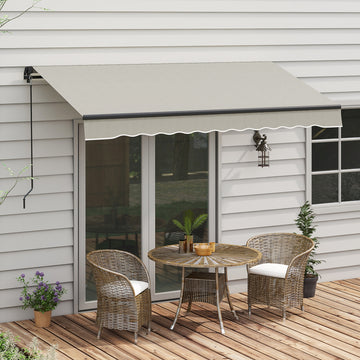 10' x 8' Retractable Awning, 280gsm UV Resistant Sunshade Shelter, for Deck, Balcony, Yard