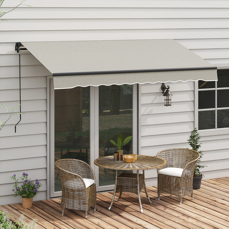 10' x 8' Retractable Awning, 280gsm UV Resistant Sunshade Shelter, for Deck, Balcony, Yard