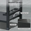 3-Shelf Outdoor Grill Cart Table with Foldable Side Table and Stainless Steel Table Top, Pizza Oven Stand on Wheels