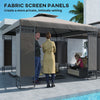 10 x 10 FT Canopy Gazebo, Double Roof Patio Gazebo with Screen Panels and Metal Frame for Deck, Backyard