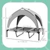 Raised Dog Bed Cooling Dog Cot w/ Canopy Washable Breathable Mesh, for Large Dogs, Light Grey