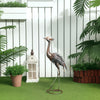 Garden Statue Heron Standing Lawn Sculpture Statue Ornament with Stakes for Lawn 12.2