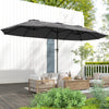 13ft Double-Sided Patio Umbrella with Crank Handle, for Poolside, Deck, Garden,  Dark Grey