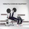 Soozier Bench Press Set Adjustable Weight Bench with Squat Rack, Preacher Curl Pad, Leg Developer and Weight Storage, Light Grey