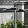 2-Seater Outdoor Porch Swing with Adjustable Canopy and Table, Patio Swing Chair for Garden, Poolside, Backyard, Black