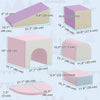 Qaba 7-piece Soft Play, Foam Climbing Blocks for Toddlers, Kids' Educational Climbing Crawling Toys, Kids Foam Play Set Stairs and Ramp, Multicolored