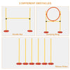 3PCs Portable Pet Agility Training Obstacle Set for Dogs w/ Adjustable Weave Pole, Jumping Ring, Adjustable High Jump