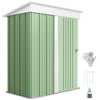 Outdoor Storage Shed, Steel Lean-to Shed with Adjustable Shelf, Lock, Gloves, 5'x3'x6'
