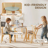 Qaba Wooden Kids Table and Chairs Set, Toddler Table and Chairs Set for 3-8 Years, Green