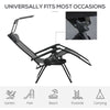 Outdoor Zero Gravity Reclining Lounger Chair with Canopy Shade, Side Tray, Cupholder, Light Grey