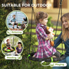 Qaba 24 inch Saucer Tree Swing Set for Kids with Adjustable Hanging Ropes for Outdoor, Backyard, Green