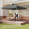 Pop Up Canopy Waterproof Canopy Tent with Carrying Bag for Parties Garden BBQs 9.8' x 9.8', Dark Grey
