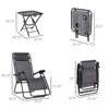 Zero Gravity Chair Set of 2 Patio Chair with Side Table Cupholders and Pillows for Pool, Backyard, Lawn, Dark Grey