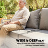 Rattan Wicker Sofa 3-Seater Outdoor Couch with Cushions for Patio Garden Grey