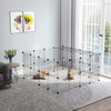 40 Pcs Small Animal Cage Bunny Hutch Portable Metal Wire with Ramps for Kitten Chinchilla, Black