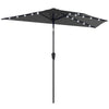 Half Outdoor Patio Umbrella with Solar LED Lights Half Umbrella with Crank 105.1