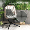 Outdoor Swing Cushion, Tufted Patio Cushion Replacement for Garden Chair Egg Chair,  Indoor Outdoor Seat Cushion, Grey
