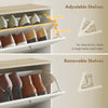 Modern Shoe Storage Cabinet with 4 Flip Drawers and Adjustable Shelves, Shoe Cabinet for 18-24 Pairs of Shoes, White