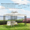 10' x 10' Square 2-Tier Gazebo Canopy Replacement Top Cover Outdoor Garden Sun Shade, Cream White