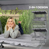 Outdoor 3-Seater Patio Swing Chair, Outdoor Swing Seat, with Adjustable Canopy and Two Pillows for Garden, Light Grey
