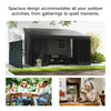 10' x 13' Outdoor Pergola, Wall Mounted Hardtop Lean-to Gazebo with 2 Curtains and 2 Nettings, UV Resistant, for Patio, Deck