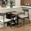 Folding Dining Table with Storage, Drop Leaf Kitchen Table for Small Spaces, White
