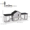 Large Rabbit Hutch Wood Bunny Cage Outdoor Guinea Pig House with Double Runs Slide Out Tray Ramps