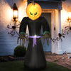 7ft Inflatable Halloween Decoration Pumpkin Reaper, Blow-Up Outdoor LED Yard Display with Lights for Garden, Party, Holiday