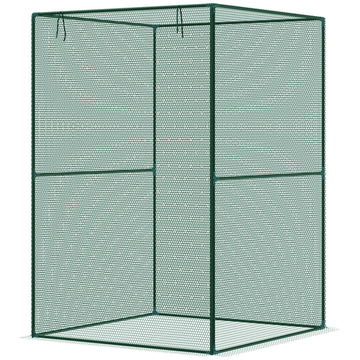 4' x 4' Walk-in Greenhouse, Garden Planting Warm House With Roll-Up Zipper Door for Seedlings Herbs Flowers, Dark Green