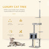 Cat Tree Floor to Ceiling Cat Tower Height Adjustable( 85-101 Inches), Tall Large Cat Climbing Activity Center with Scratching Posts Cat Condo Cozy Bed, Grey