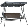 3-Seat Patio Swing Chair, Outdoor Canopy Swing Glider with Adjustable Shade